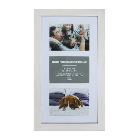 3 Opening White 5&#x22; x 7&#x22; Collage Frame with Mat by Studio D&#xE9;cor&#xAE;